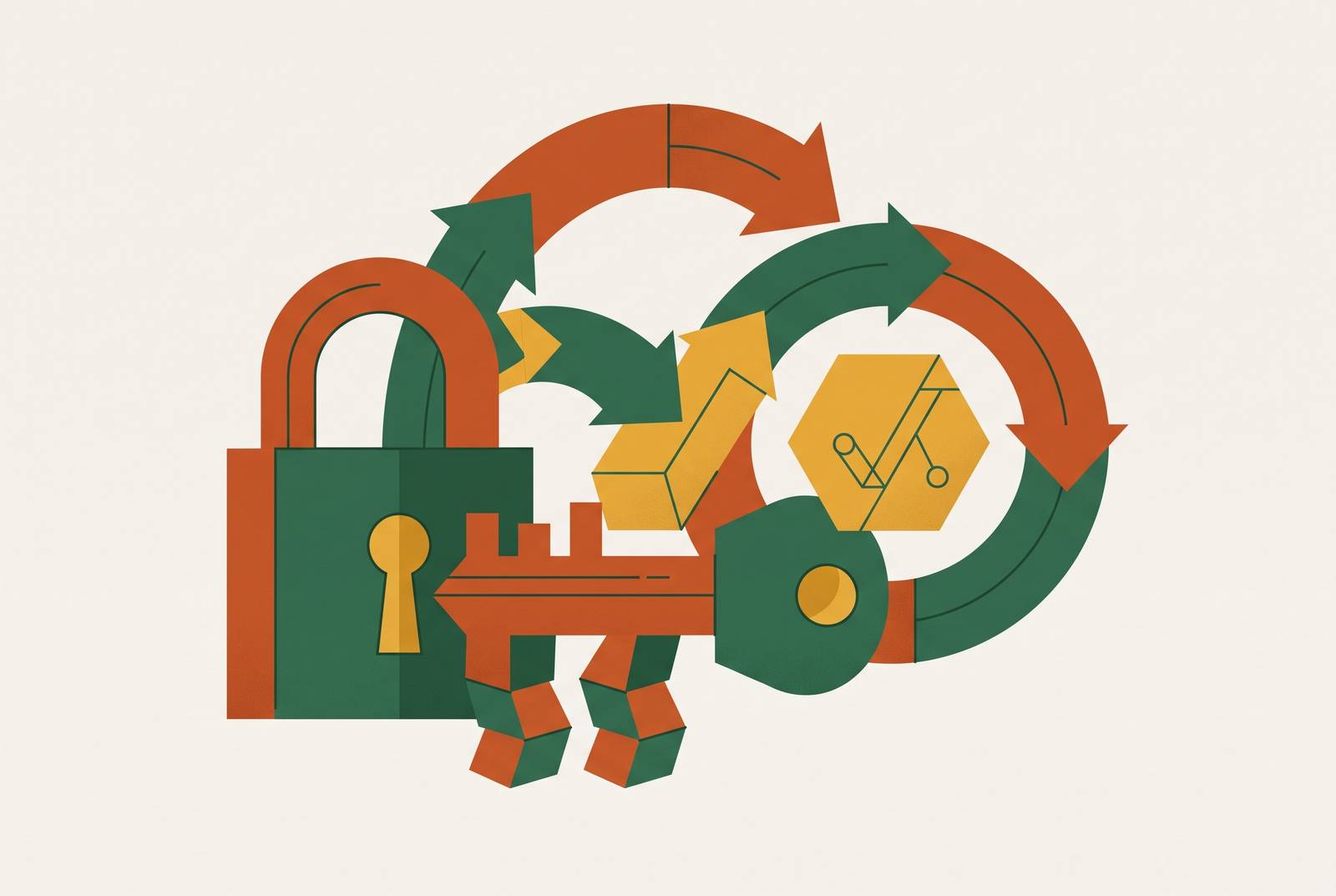 Cover illustration for “Authentication and Session Management in a Production Rebuild”