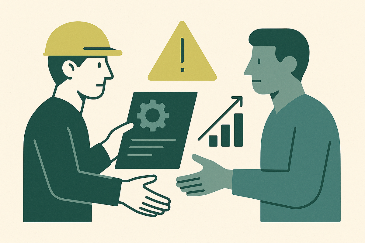 Cover illustration for “Engineering Contractor Handoff Risk at the MVP-to-Growth Transition”