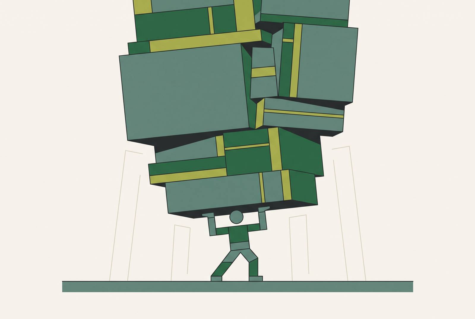 Cover illustration for “Dependency on a Single Engineer as Organizational Debt”