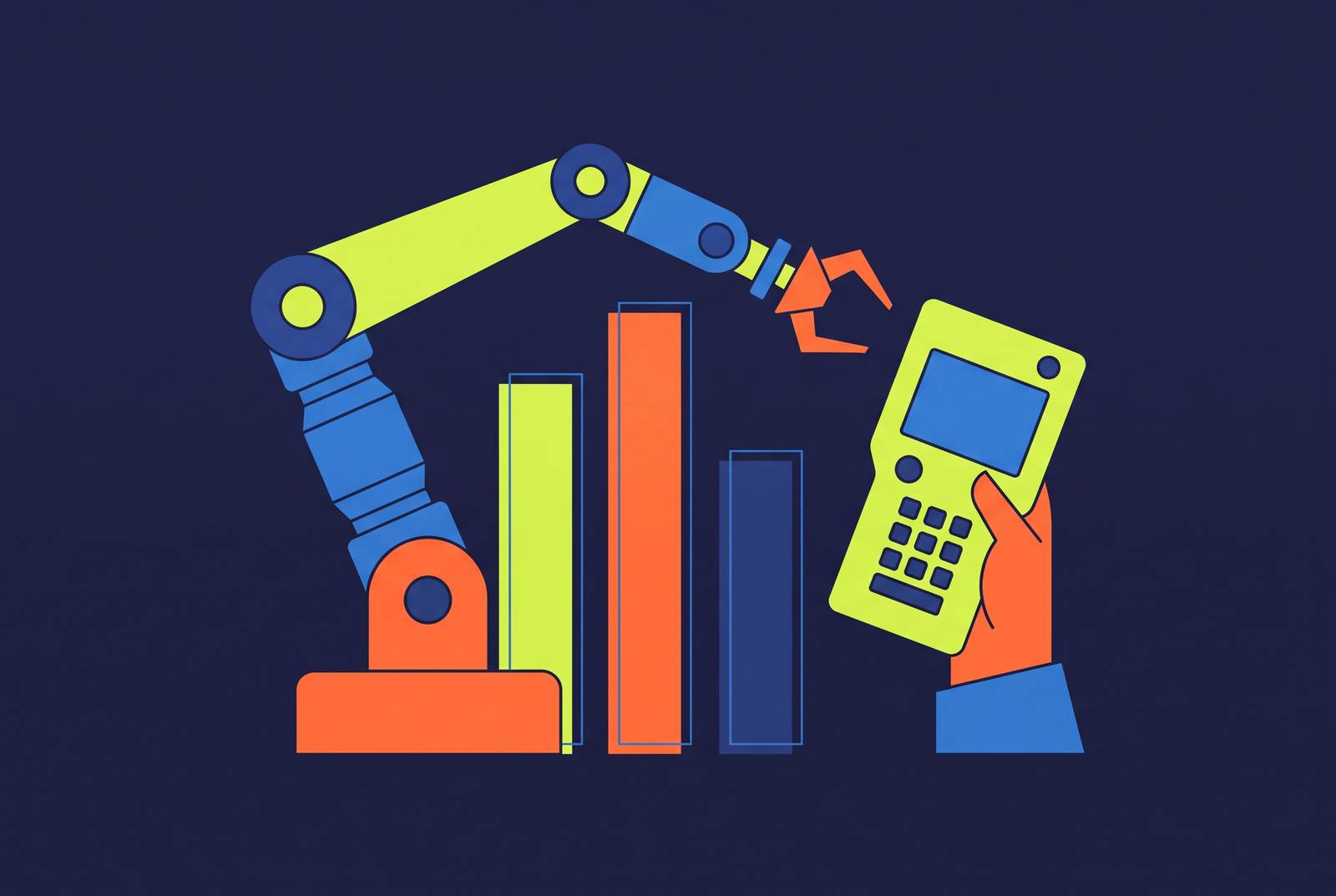 Cover illustration for “Robot Programming Time Comparison by Teach Method”