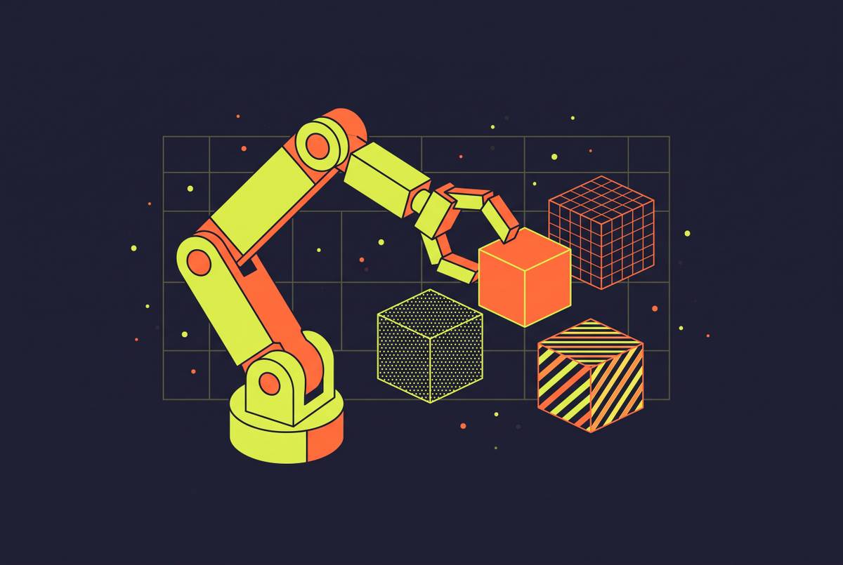 Cover illustration for “Domain Randomization Strategies for Industrial Robot Training”