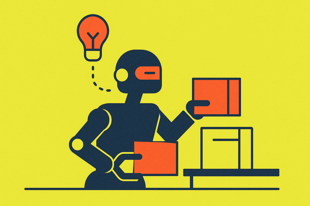Cover illustration for “Continual Learning for Robots Handling New SKUs”