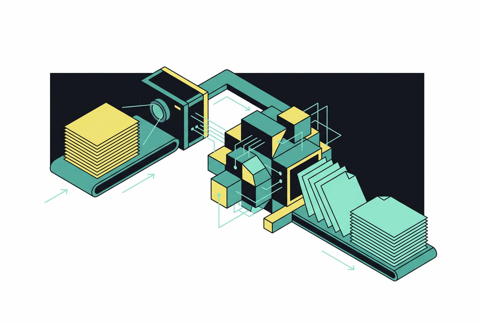 Cover illustration for “OCR Post-Correction With Language Models in Document Pipelines”