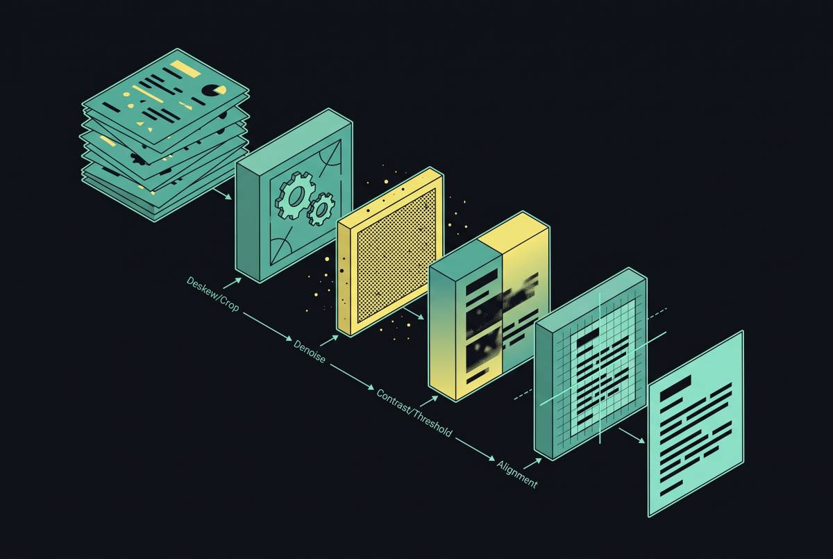 Cover illustration for “Preprocessing Pipelines That Improve OCR Output Quality”
