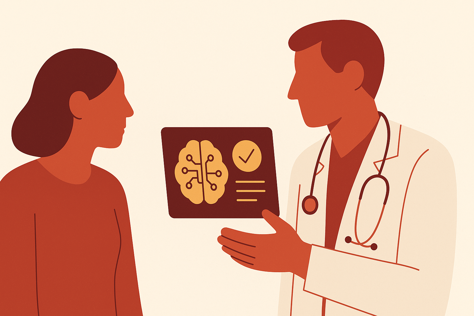 Cover illustration for “Communicating AI Diagnostic Results to Patients”
