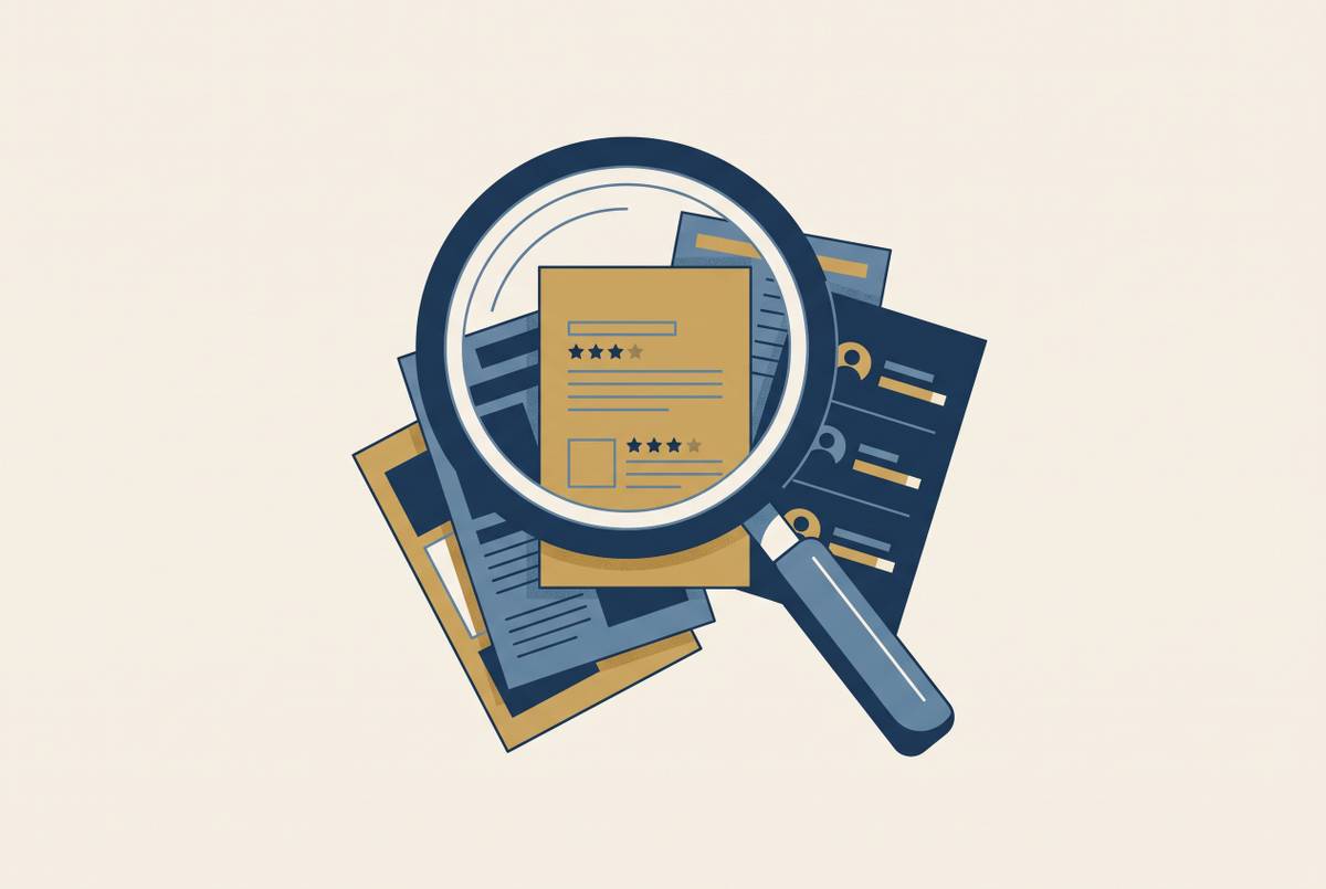Cover illustration for “Auditing the source material that shapes your reputation: reviews, press, and third-party profiles”