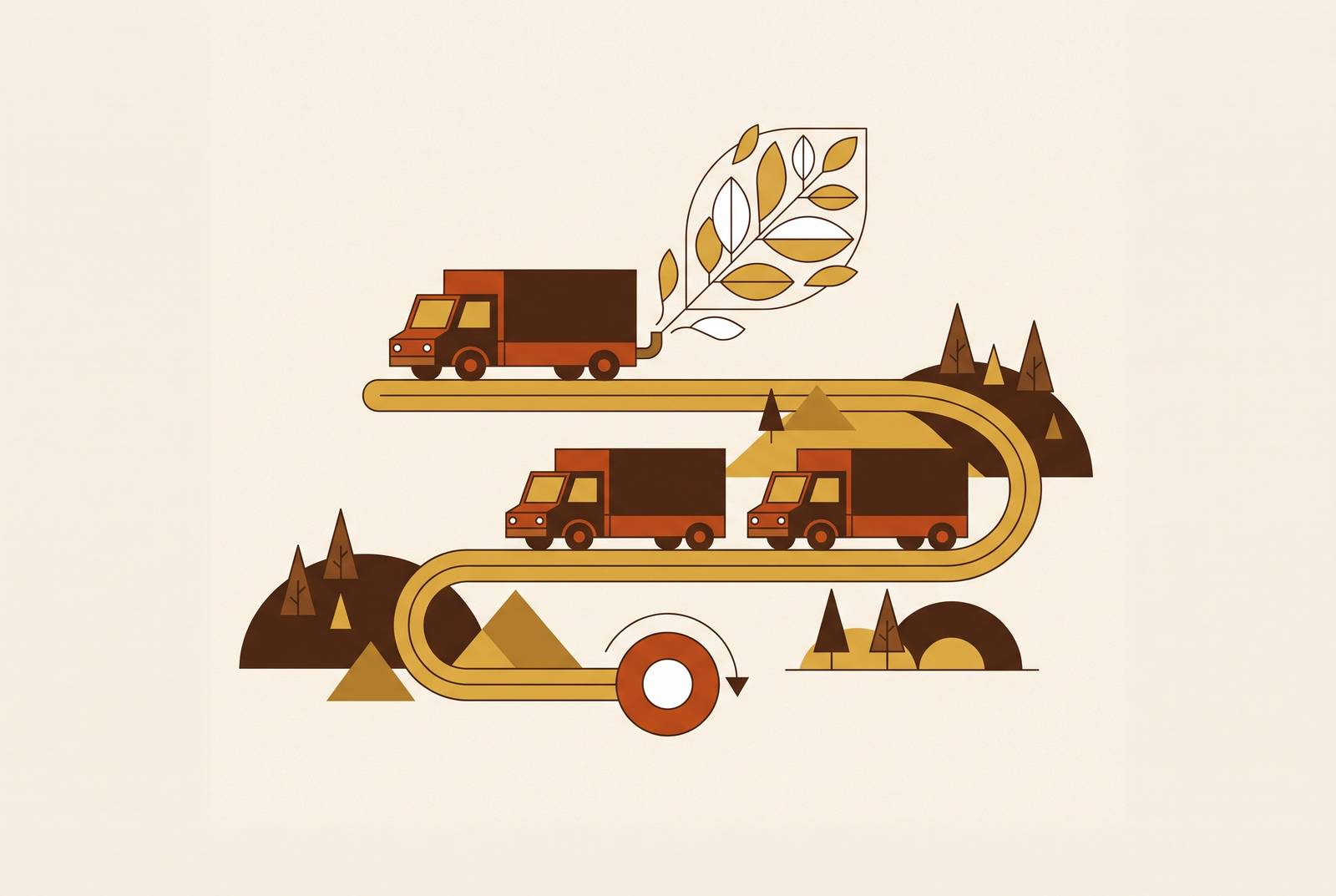 Cover illustration for “Fleet Carbon Footprint Reduction Through Route Optimization”