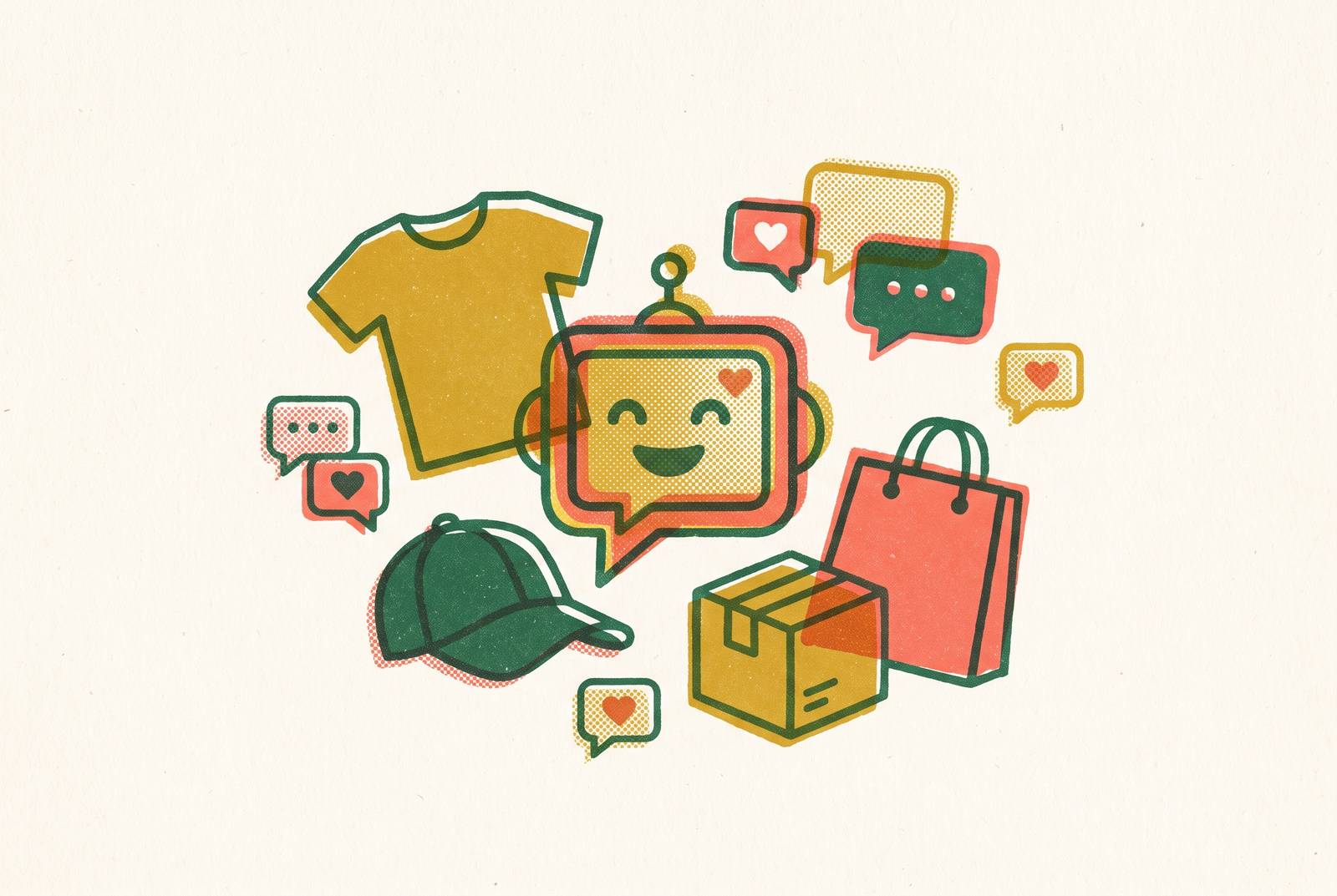 Cover illustration for “Fan Engagement Bots in E-Commerce and Merchandise Upselling”