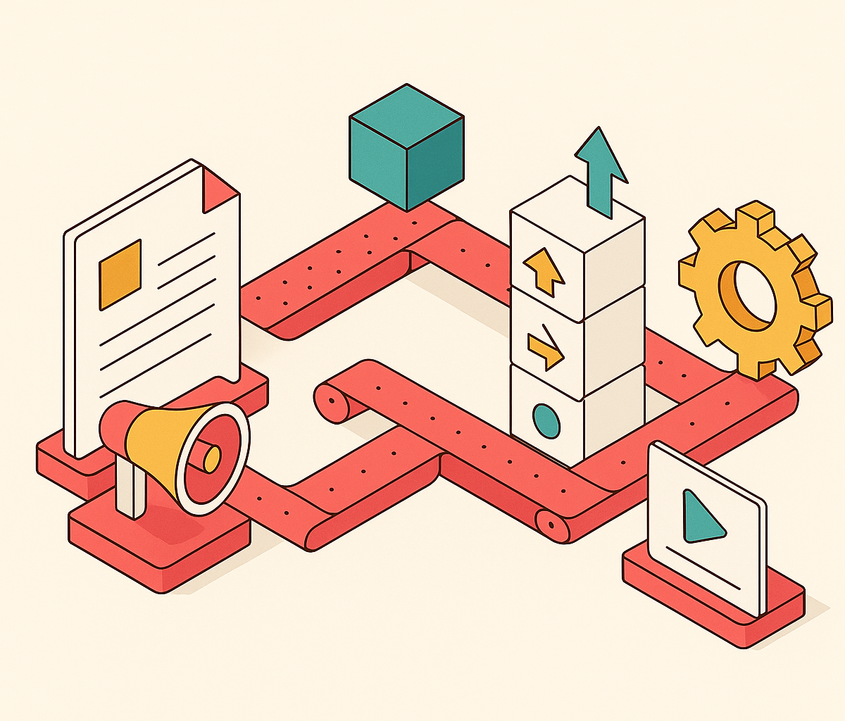 Cover illustration for “Marketing Automation Campaign Architecture for Content Teams”