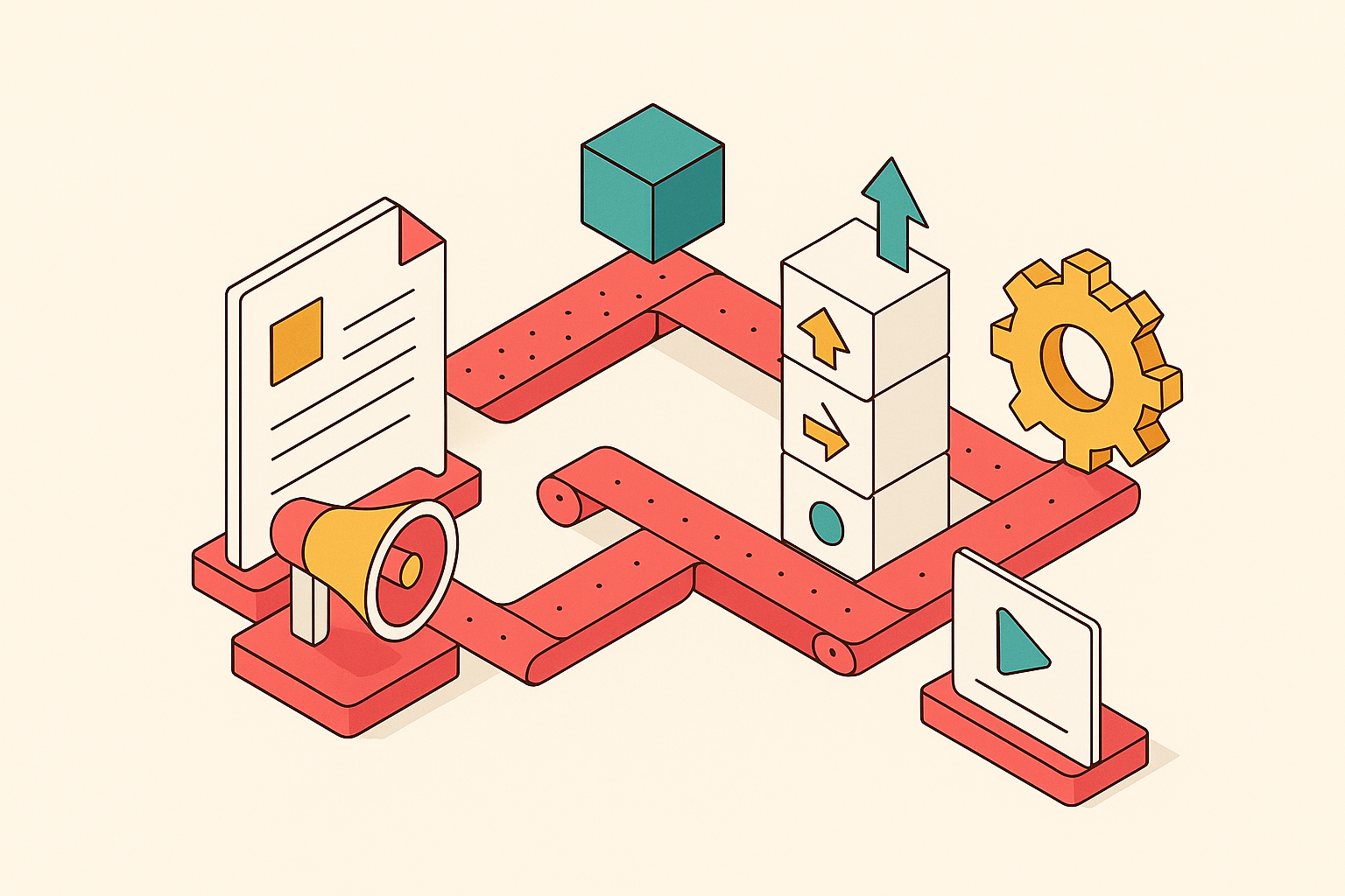 Cover illustration for “Marketing Automation Campaign Architecture for Content Teams”