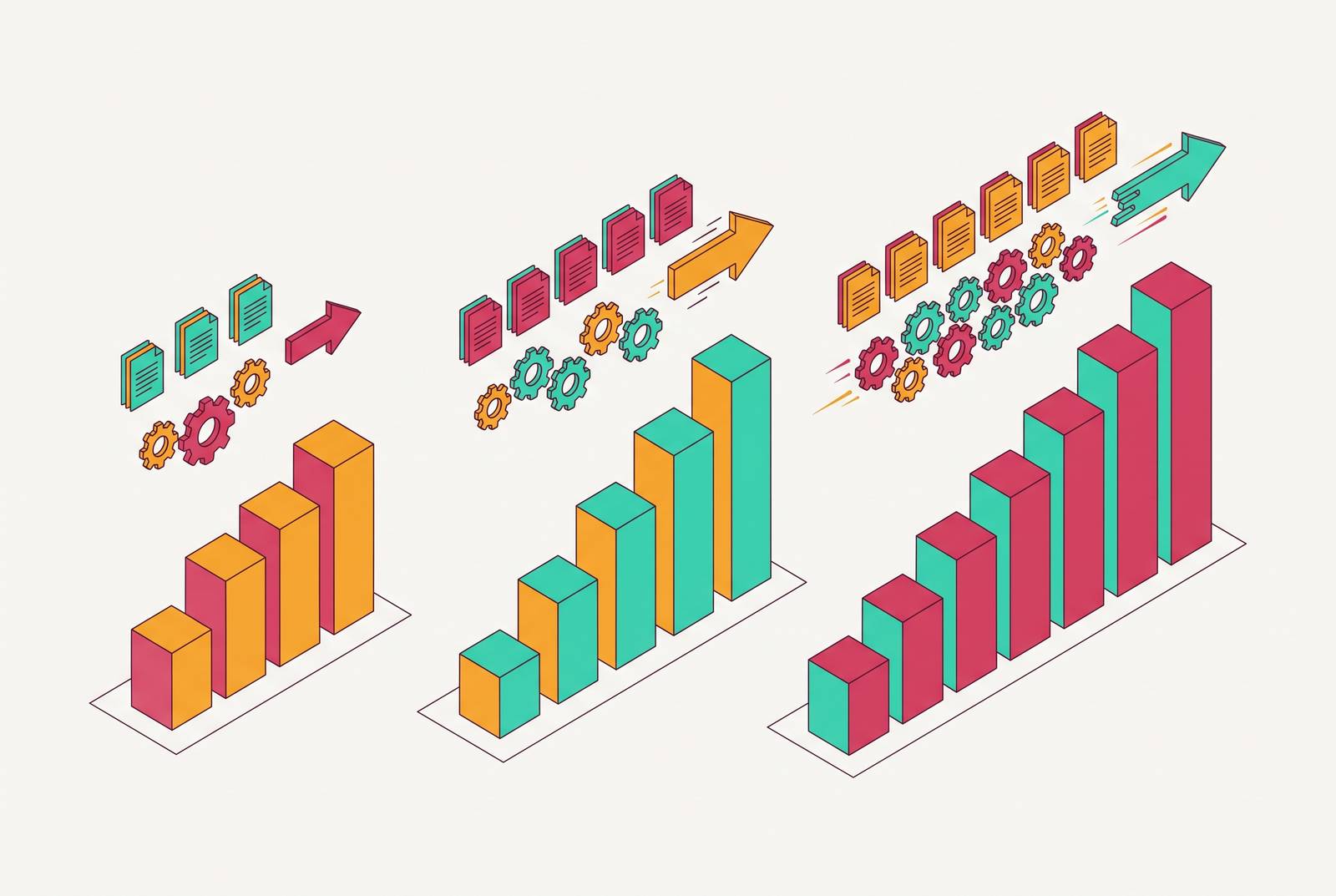 Cover illustration for “Content Production Velocity Benchmarks by Team Size”
