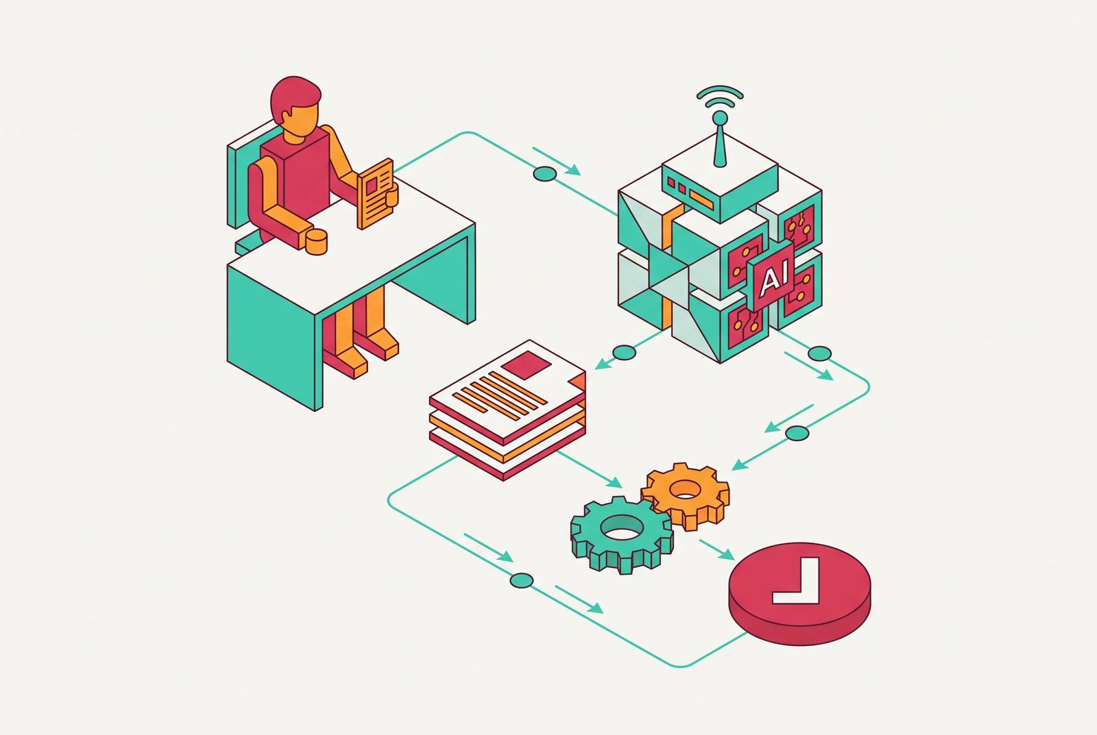 Cover illustration for “Editorial Workflow Design for Hybrid AI and Human Teams”