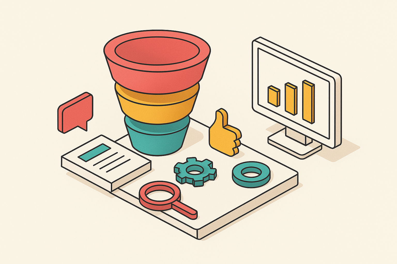 Cover illustration for “Marketing Funnel Stages in a Computational Marketing Model”