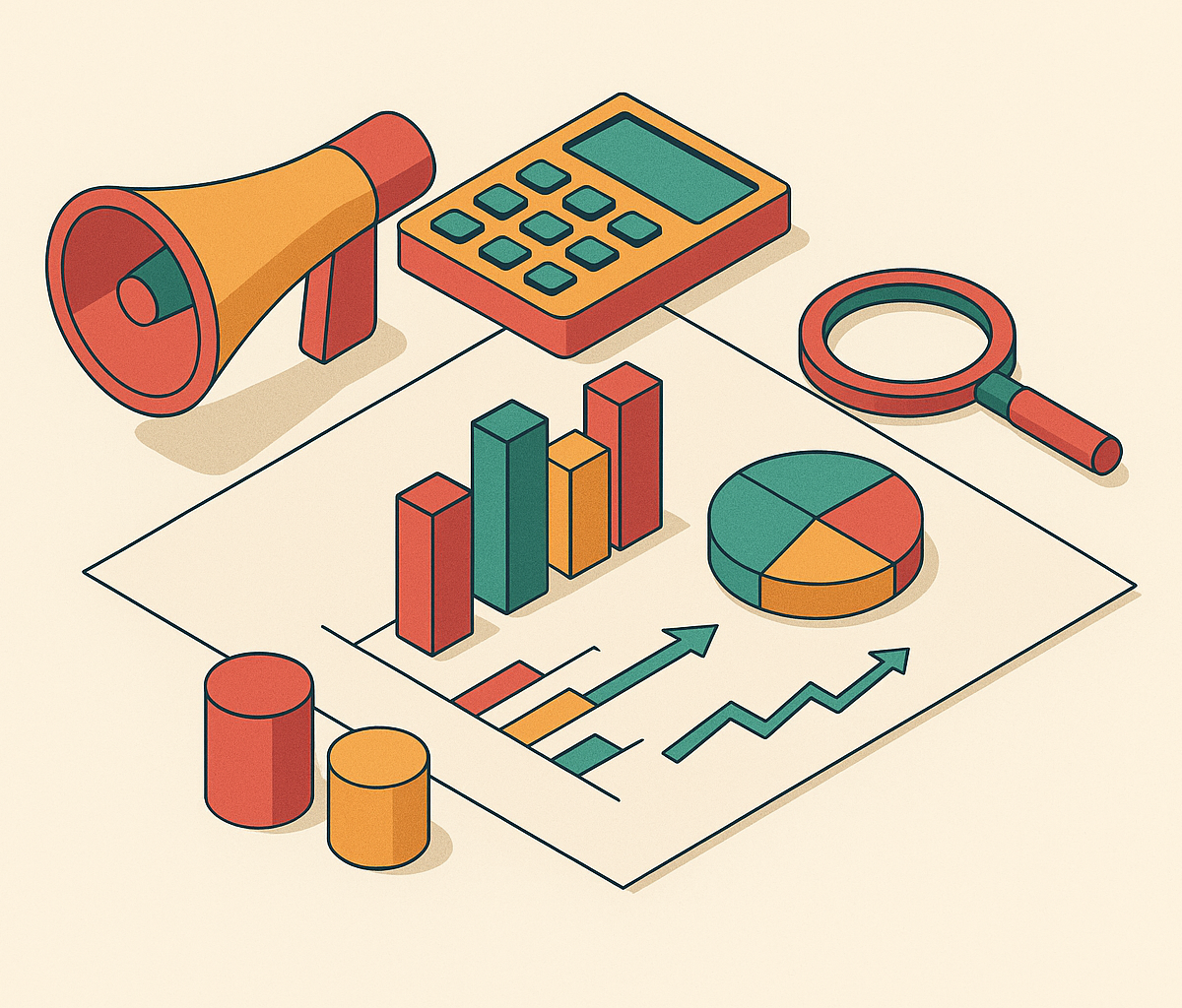 Cover illustration for “Marketing Mix Modeling for Digital-First Brands”