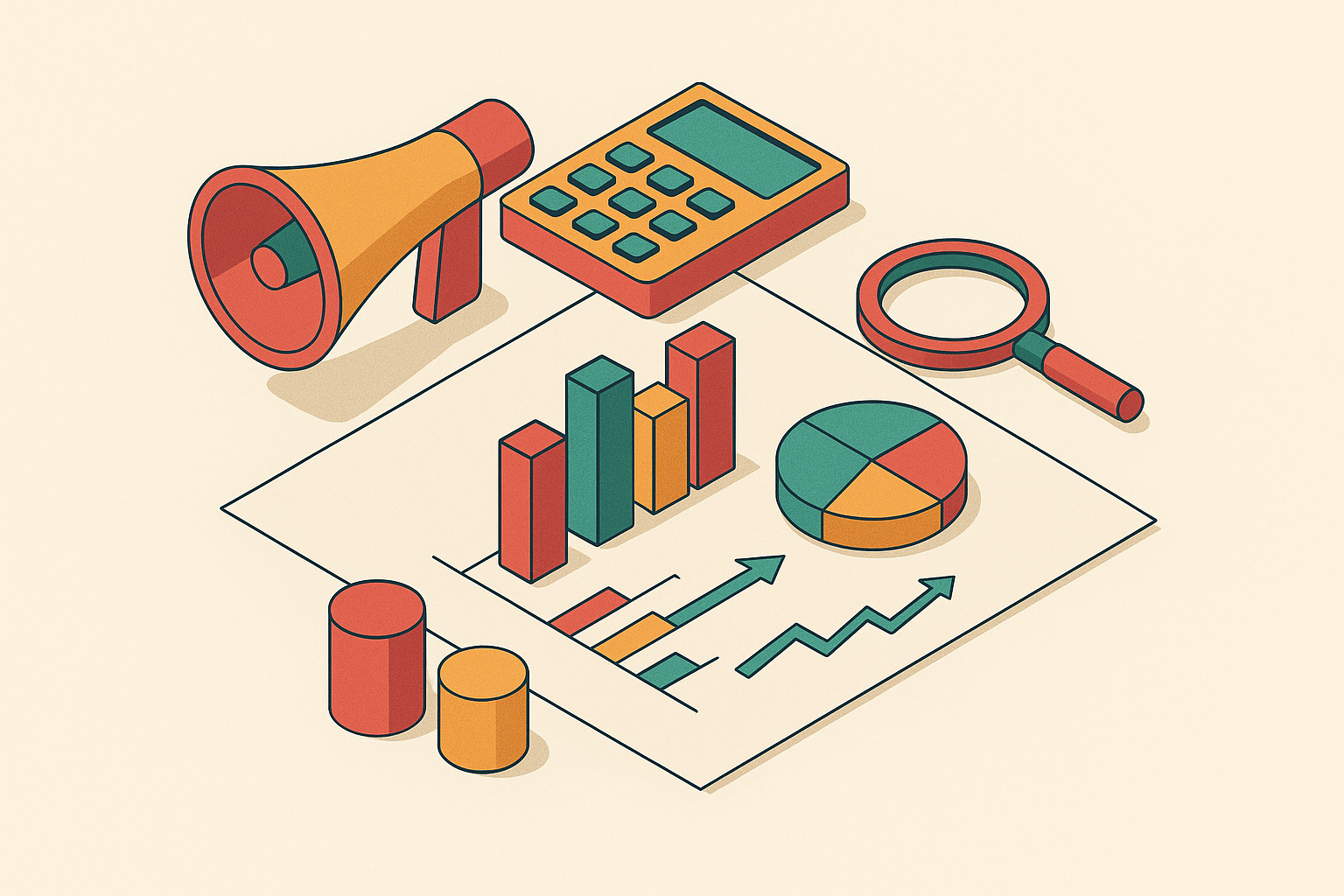 Cover illustration for “Marketing Mix Modeling for Digital-First Brands”