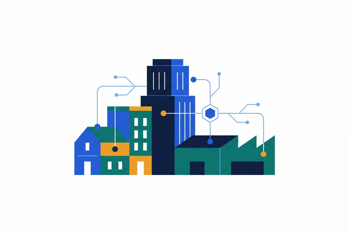 Cover illustration for “Proptech Examples Across Residential, Commercial, and Industrial”