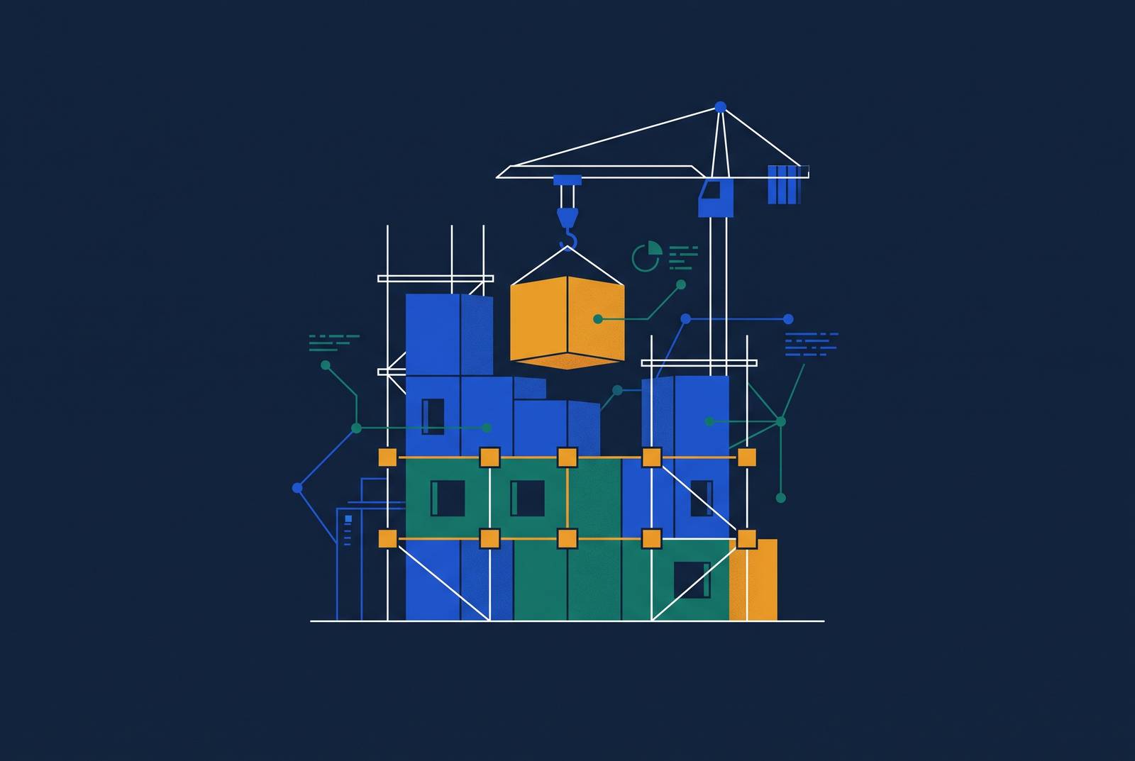 Cover illustration for “Construction Technology Startups Changing the Build Process”
