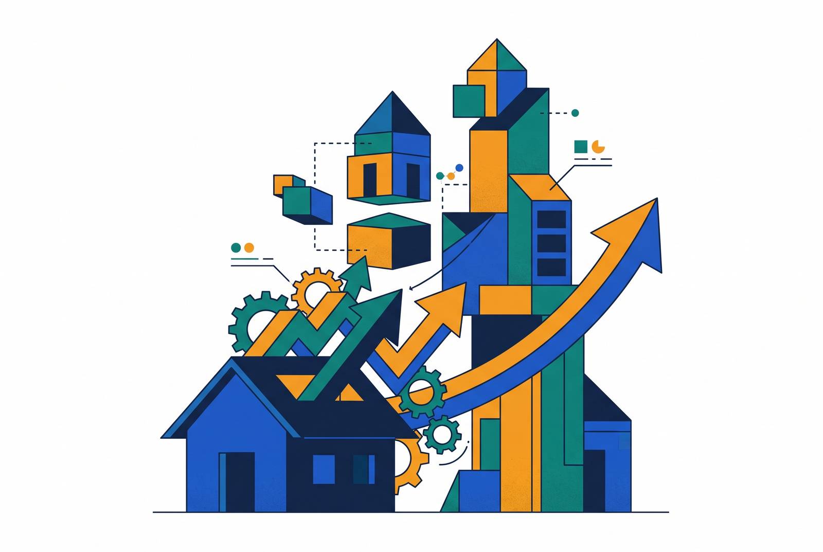 Cover illustration for “Ways Startups Are Disrupting the Real Estate Industry”