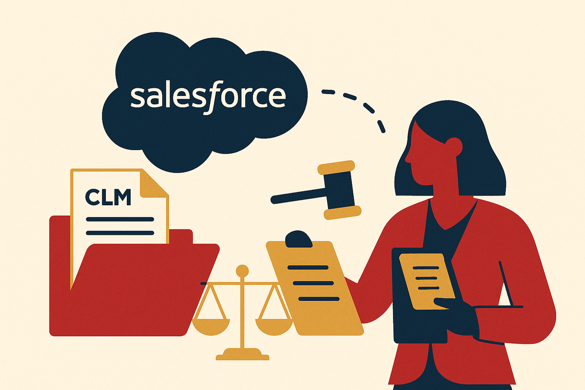 Cover illustration for “CLM Integration With Salesforce for Revenue-Facing Legal Teams”