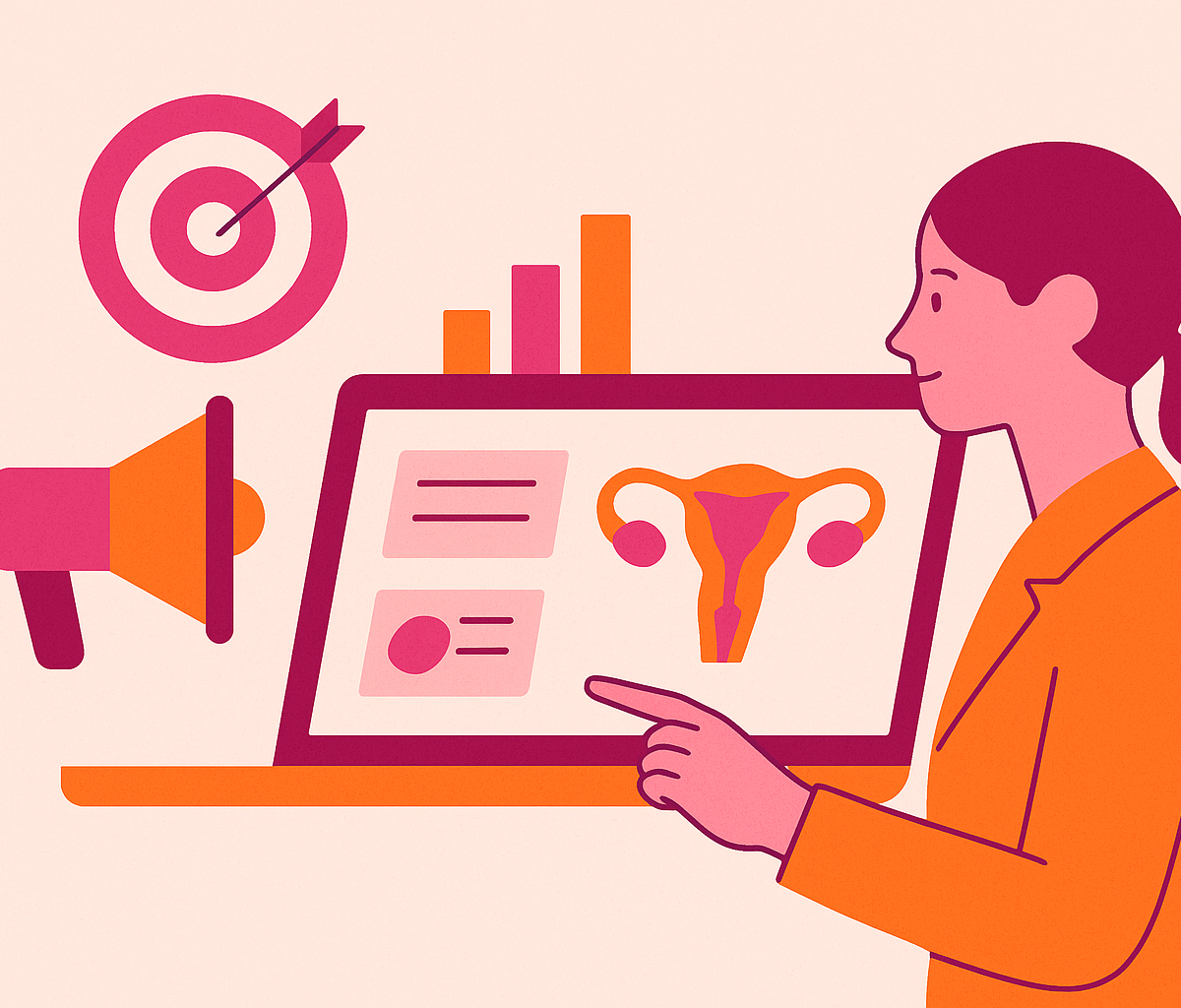 Cover illustration for “Digital Marketing Strategies for Women's Health Clinics”