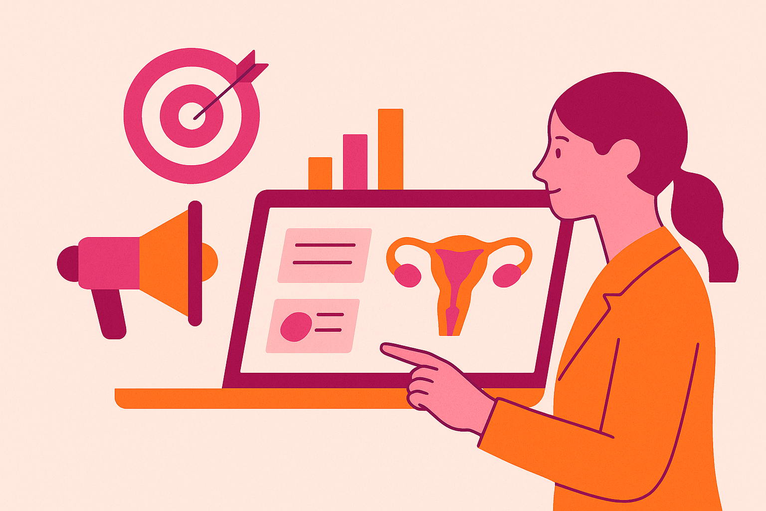 Cover illustration for “Digital Marketing Strategies for Women's Health Clinics”