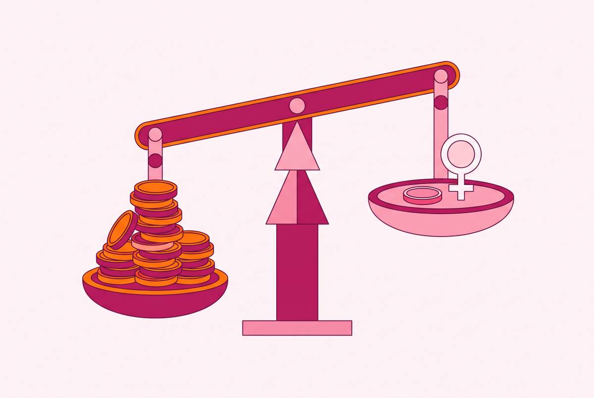Cover illustration for “Gender Bias in Venture Capital Funding for FemTech”