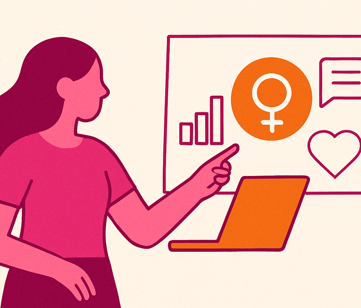 Cover illustration for “Content Marketing Strategies Used by Leading FemTech Startups”