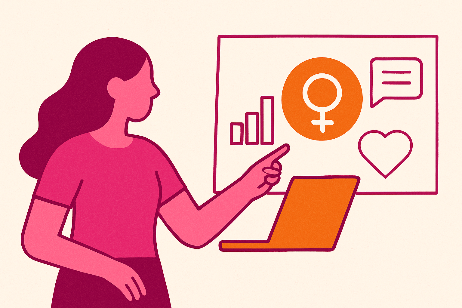 Cover illustration for “Content Marketing Strategies Used by Leading FemTech Startups”