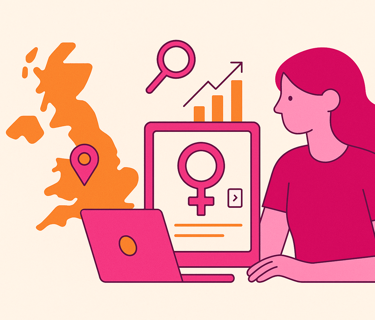 Cover illustration for “FemTech Startup Ecosystem in the United Kingdom”