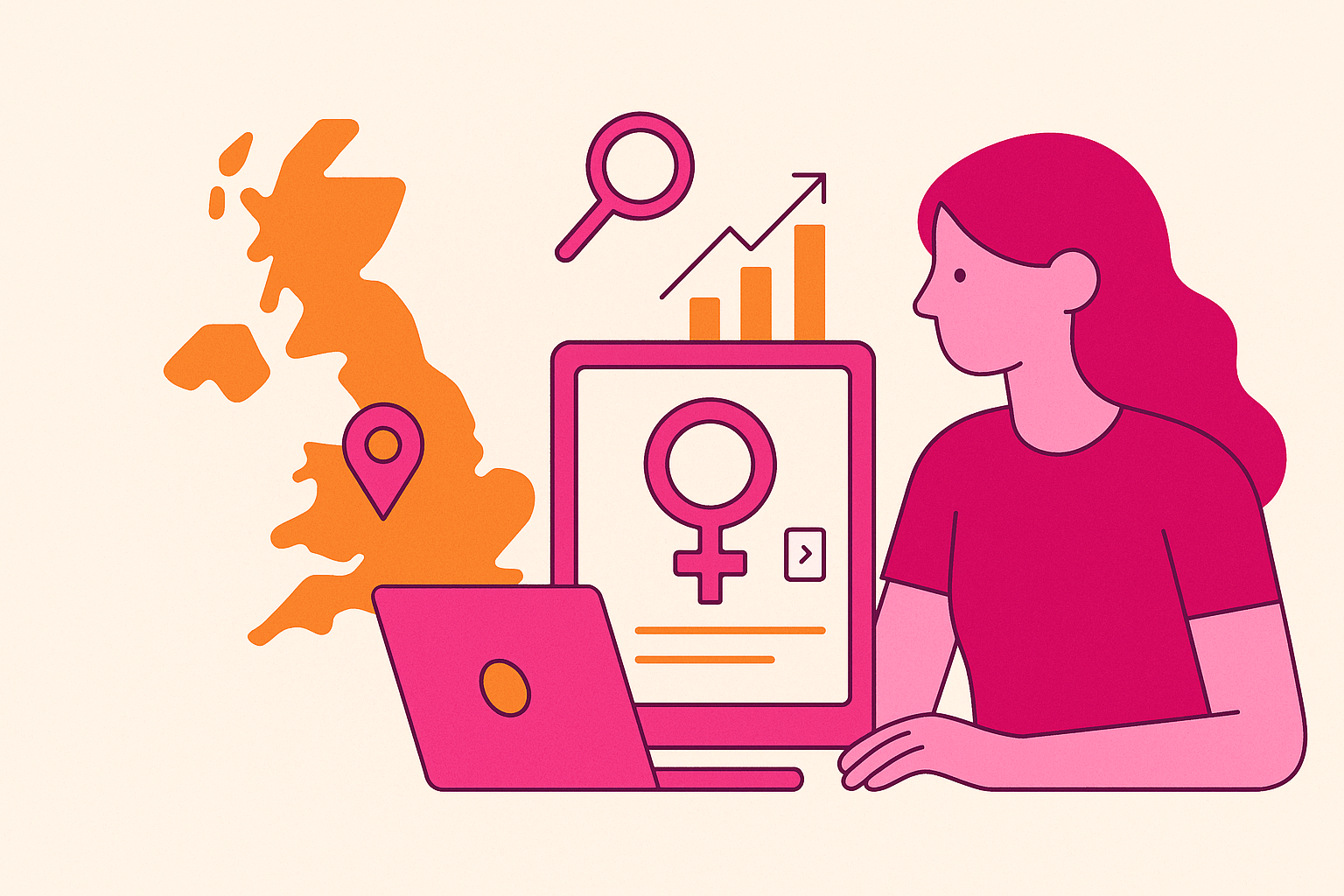 Cover illustration for “FemTech Startup Ecosystem in the United Kingdom”