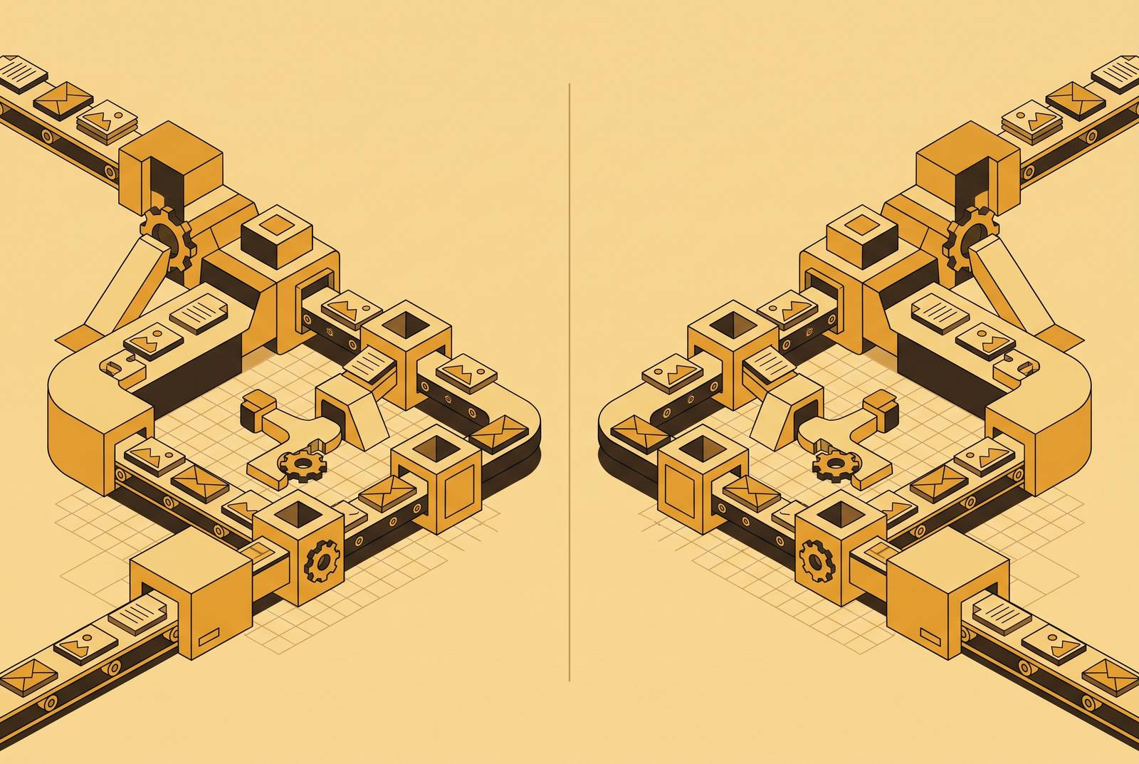 Cover illustration for “Zapier vs Make for Marketing Content Automation”