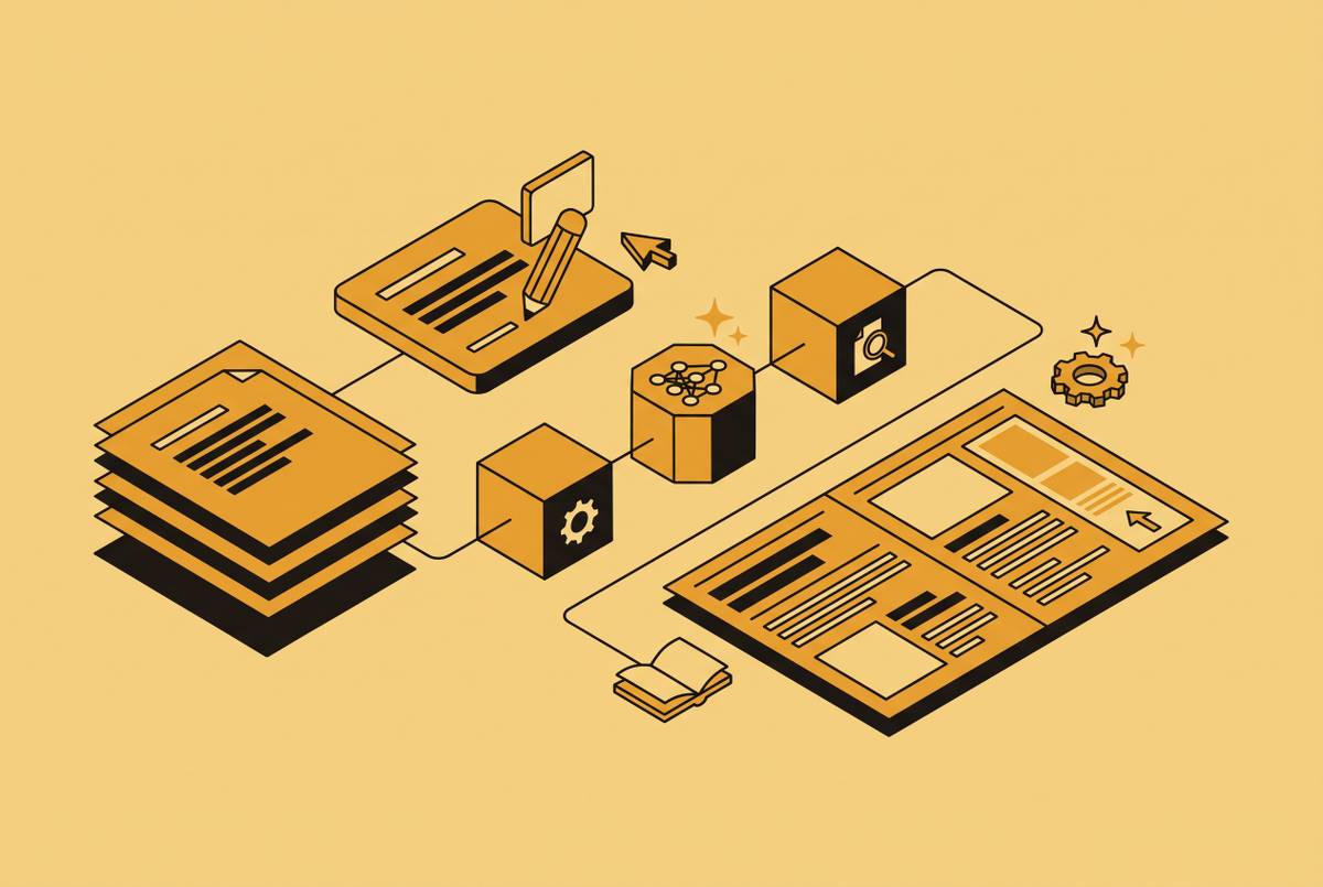 Cover illustration for “AI Content Workflow Tools for In-House Marketing Teams”