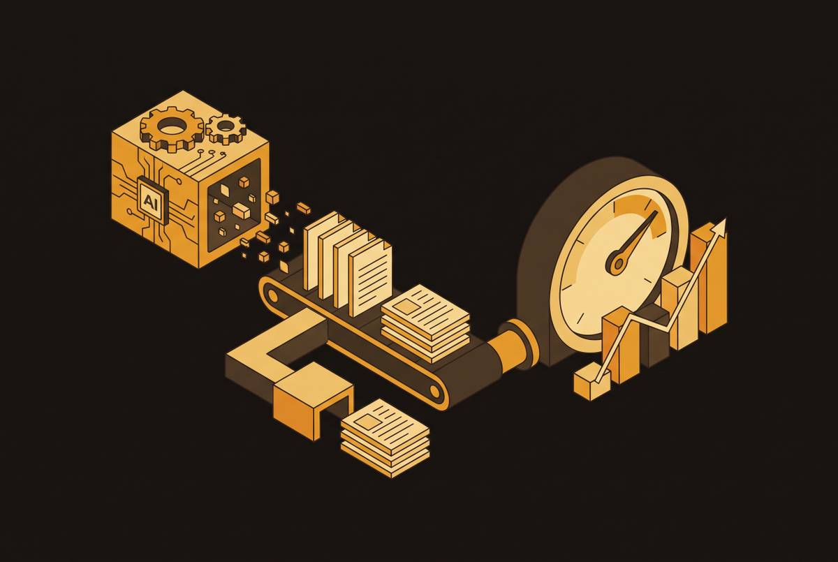 Cover illustration for “Measuring Content Production Velocity After AI Adoption”