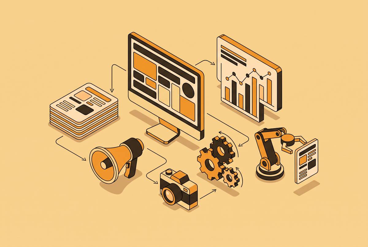 Cover illustration for “AI Tools for Marketing Agency Content Production”