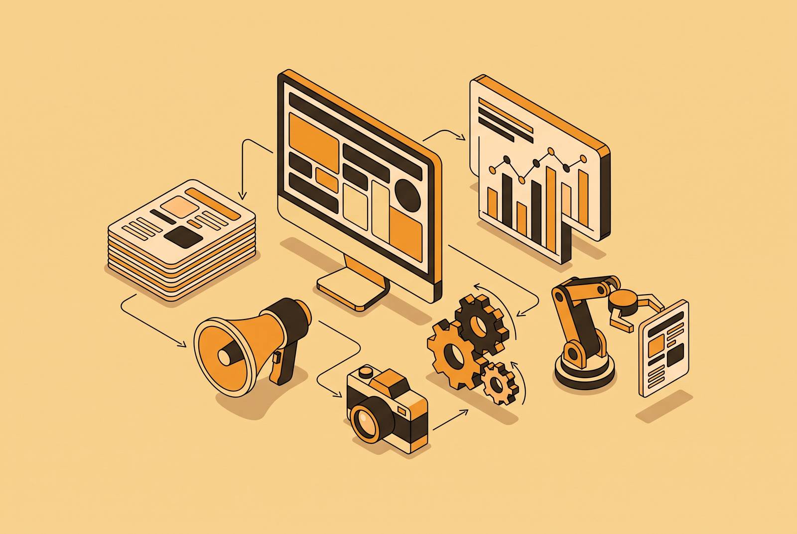 Cover illustration for “AI Tools for Marketing Agency Content Production”