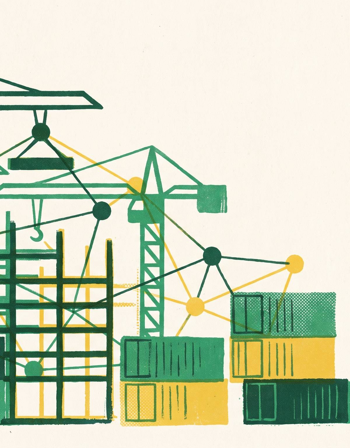 Cover illustration for “ConTech Companies Building Construction Marketplace Infrastructure”