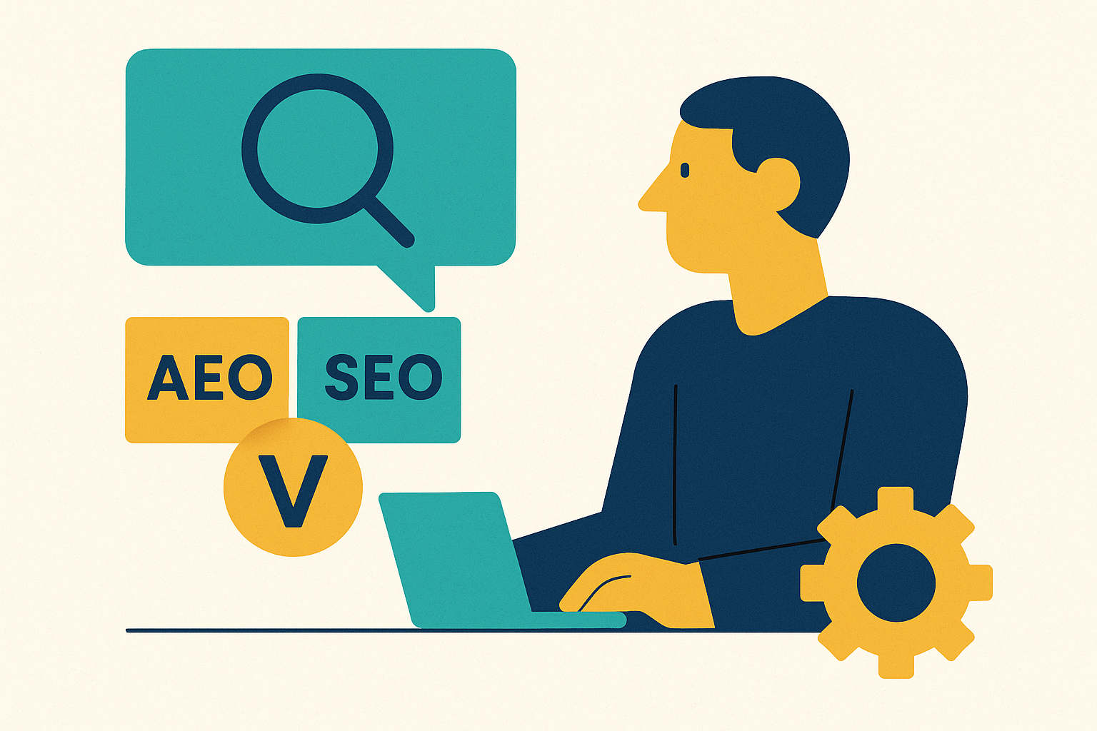Cover illustration for “AEO vs SEO for B2B SaaS Brands”