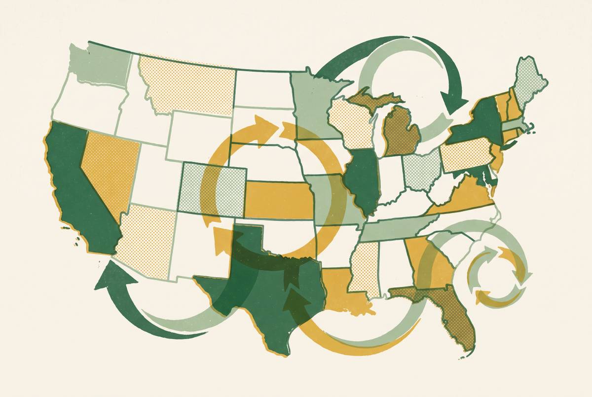 Cover illustration for “Extended Producer Responsibility Laws by State”