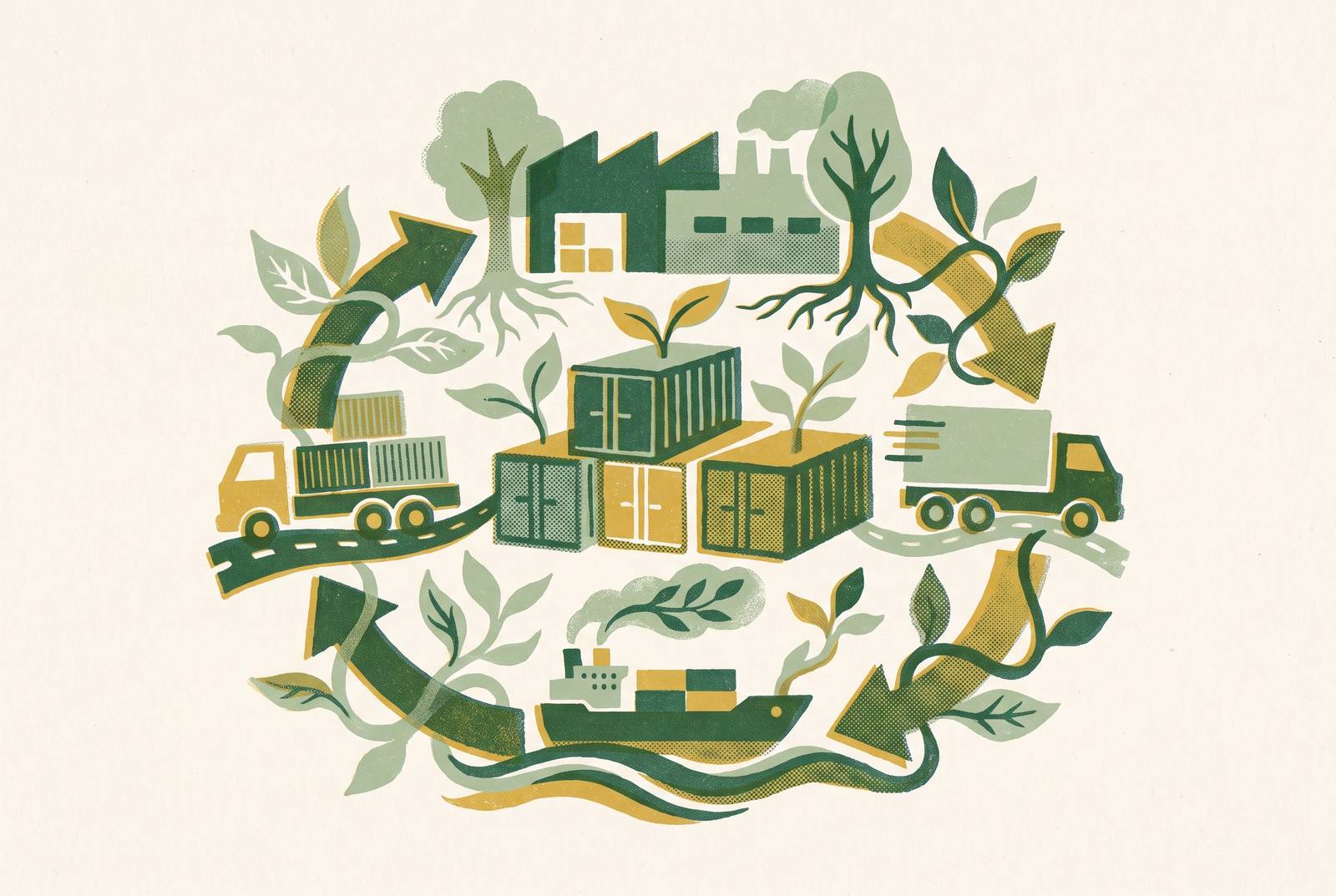 Cover illustration for “Sustainable Supply Chain Management Practices”