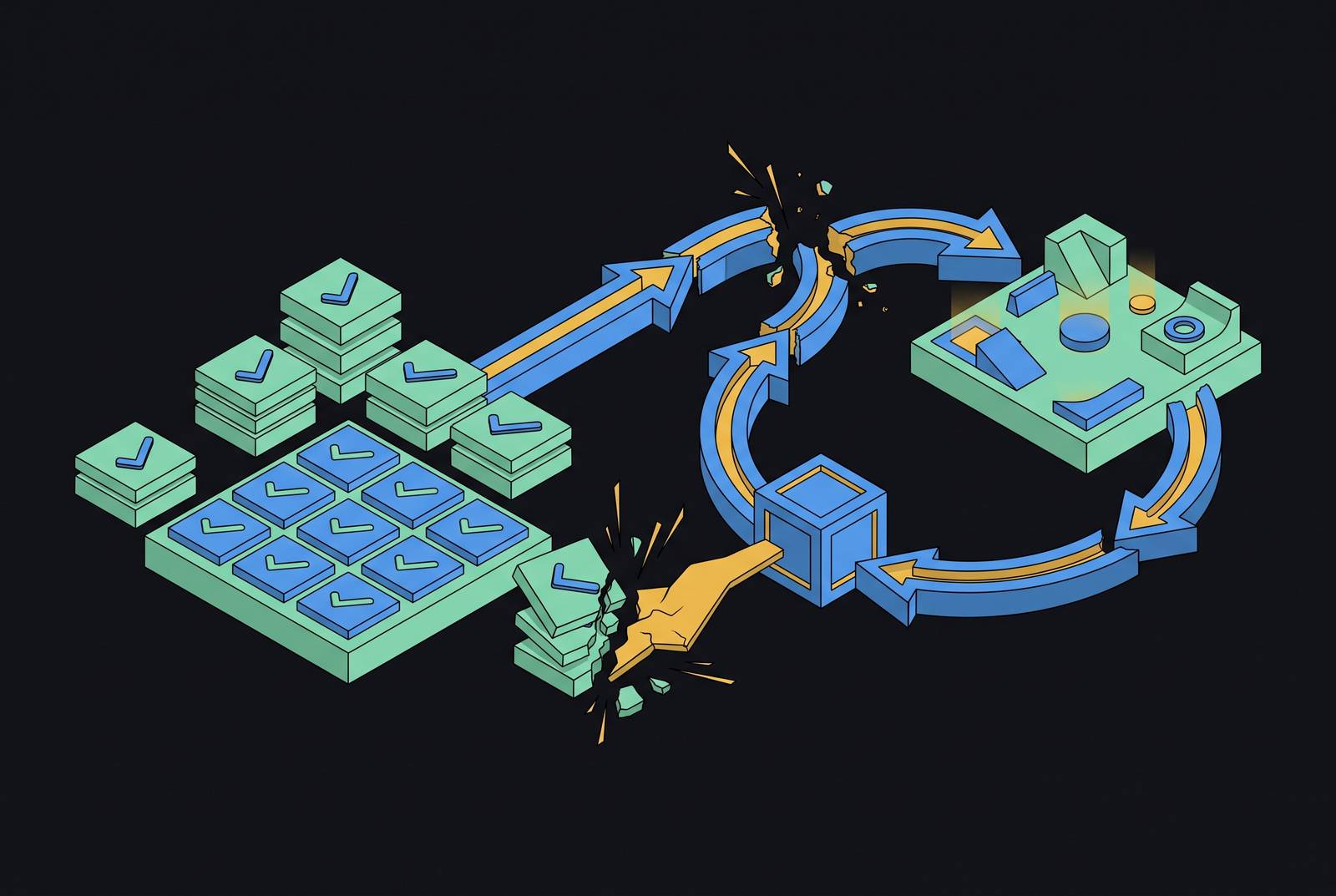 Cover illustration for “Turning an eval suite into an RL environment: what breaks when a benchmark becomes a training signal”