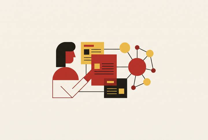 Cover illustration for “Human-AI Collaboration Models in Content Teams”