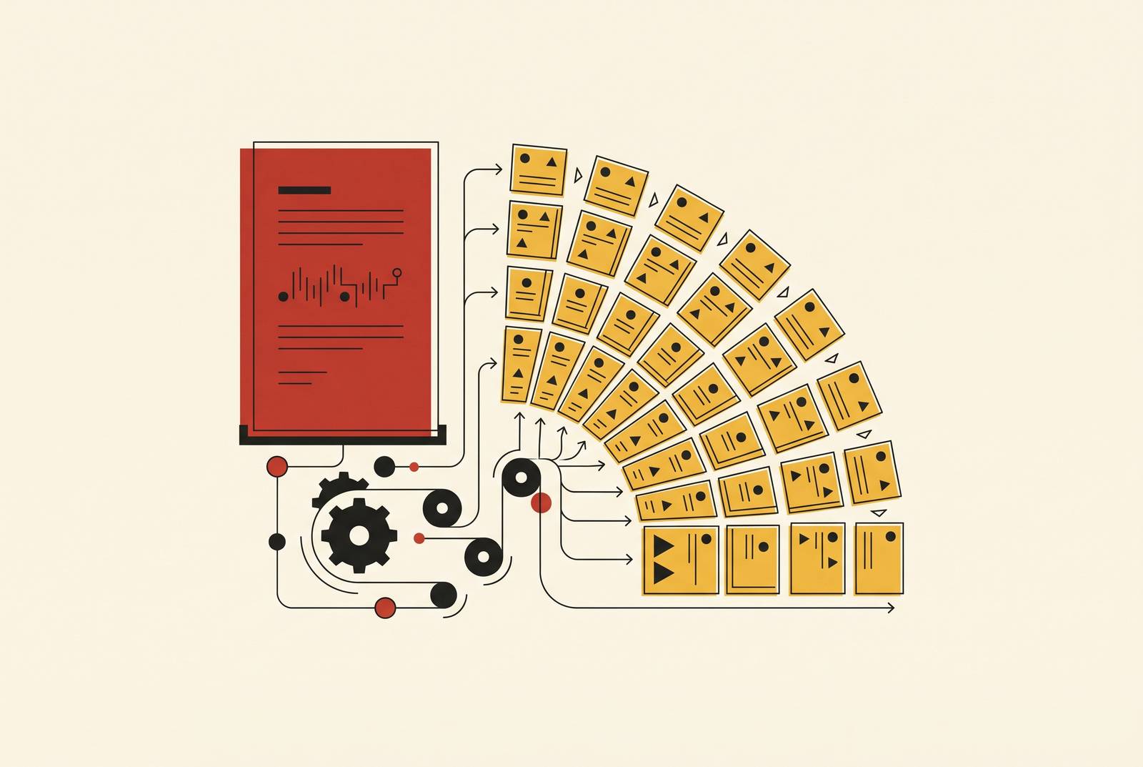 Cover illustration for “Content Repurposing Systems for Long-Form Assets”