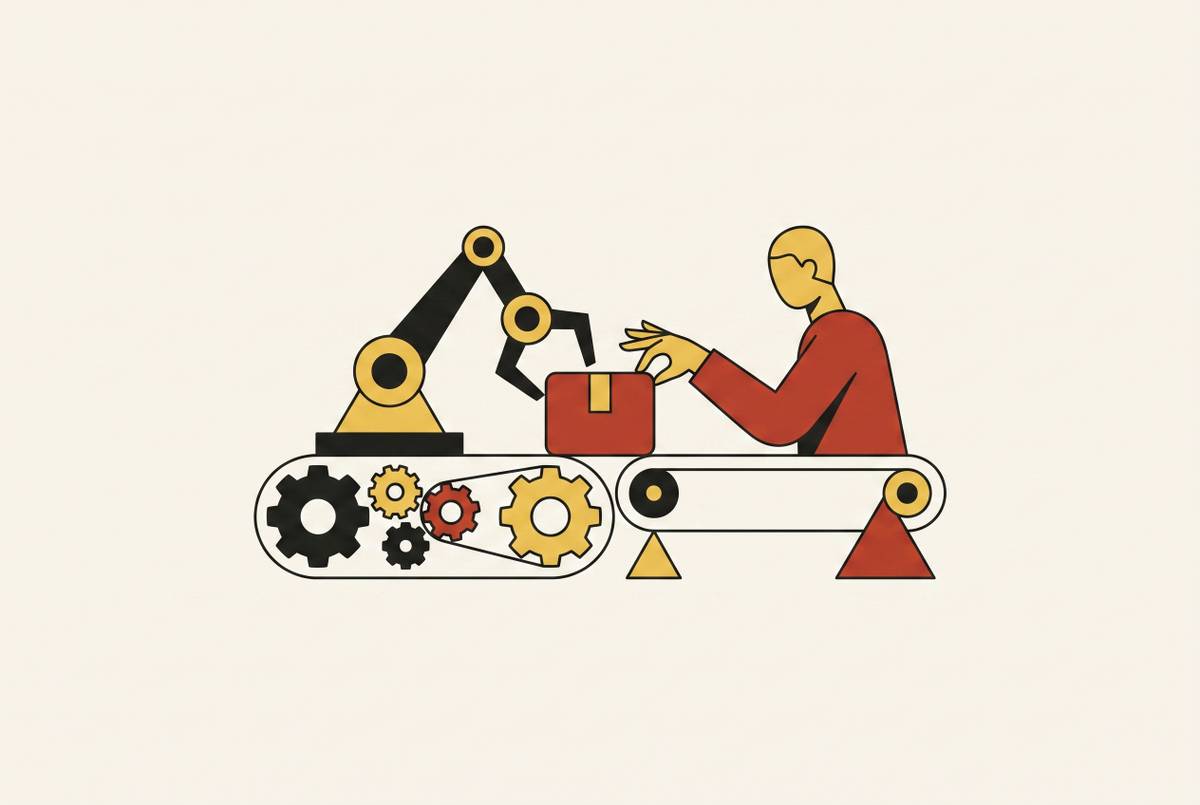 Cover illustration for “Which parts of consumer brand operations can actually be automated, and which still need a human in the loop”