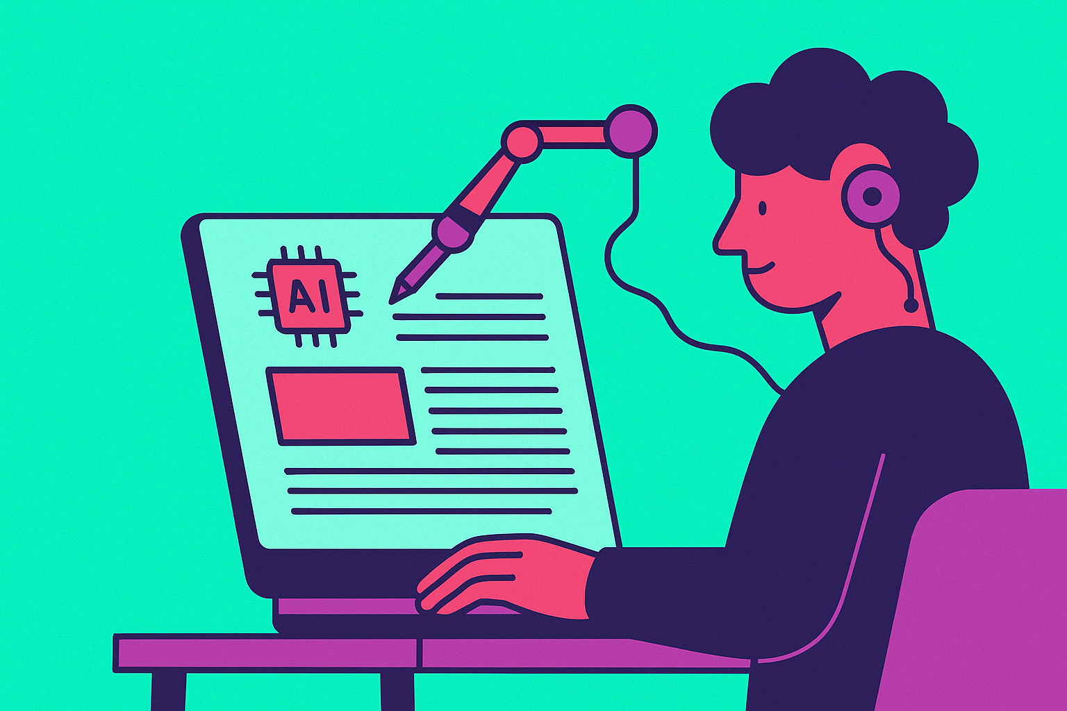 Cover illustration for “AI Writing Tools for Long-Form Blog Posts”