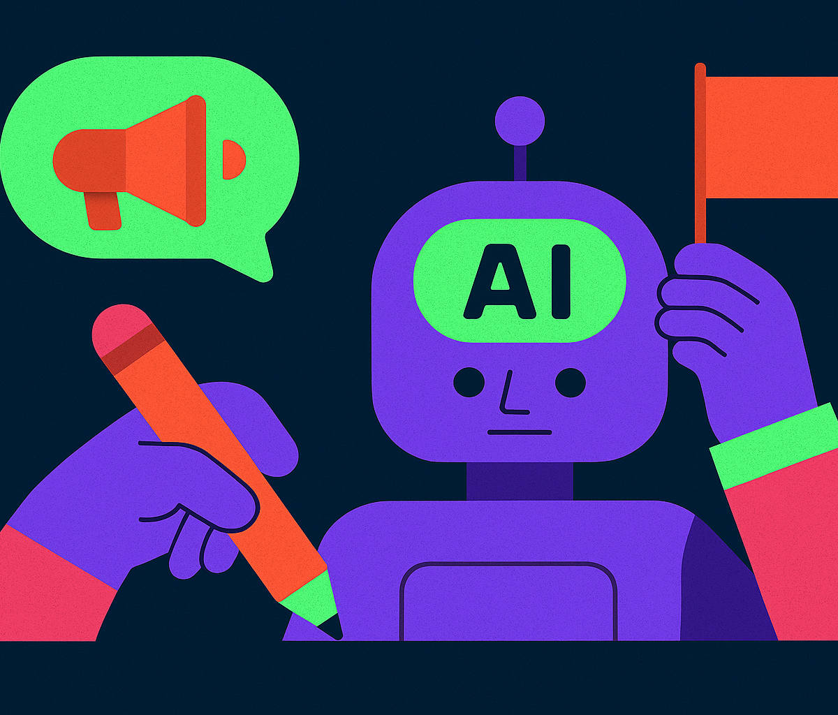 Cover illustration for “Brand Voice Training for AI Writing Tools”