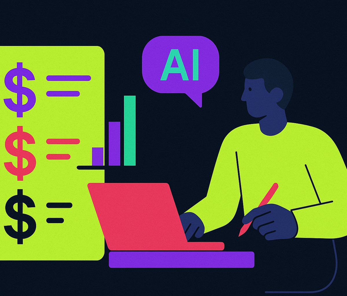 Cover illustration for “AI Writing Tool Pricing Comparison for Marketing Teams”