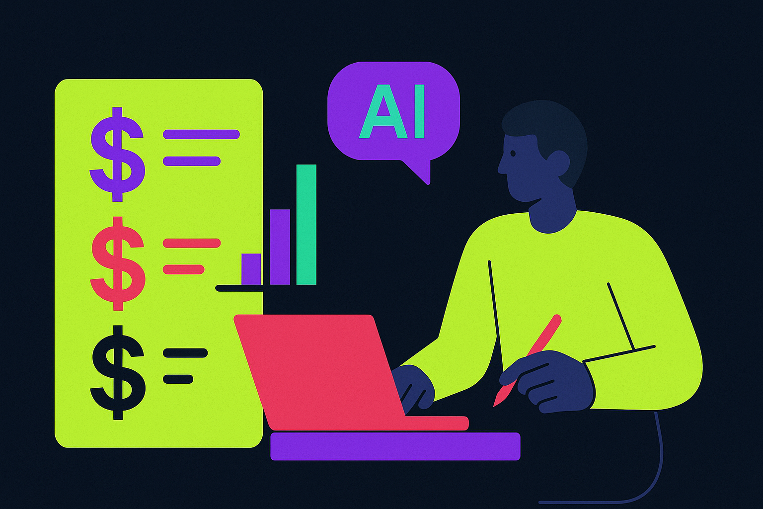 Cover illustration for “AI Writing Tool Pricing Comparison for Marketing Teams”