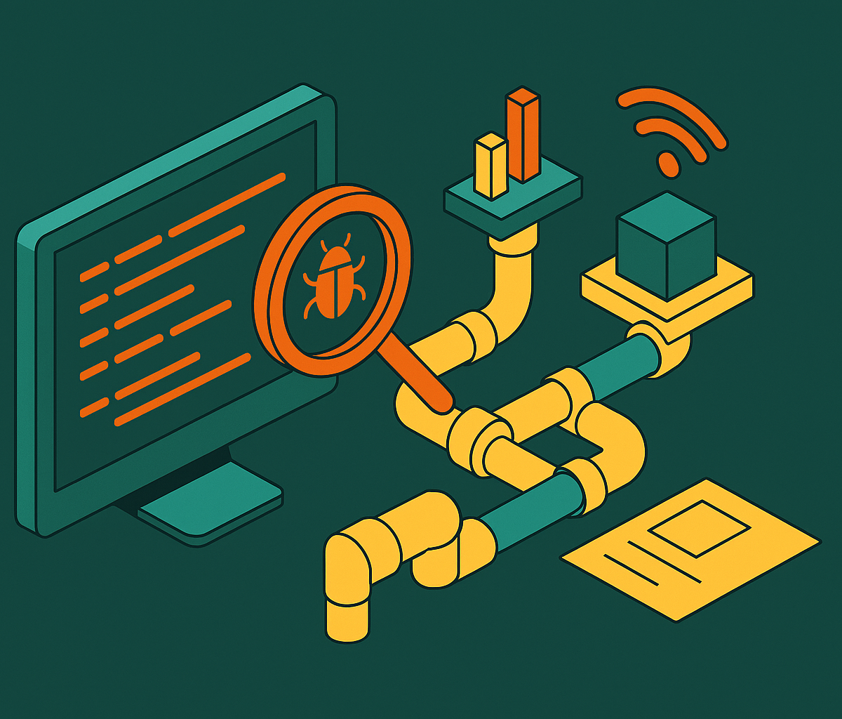 Cover illustration for “Debugging and Observability for Agentic Pipelines”