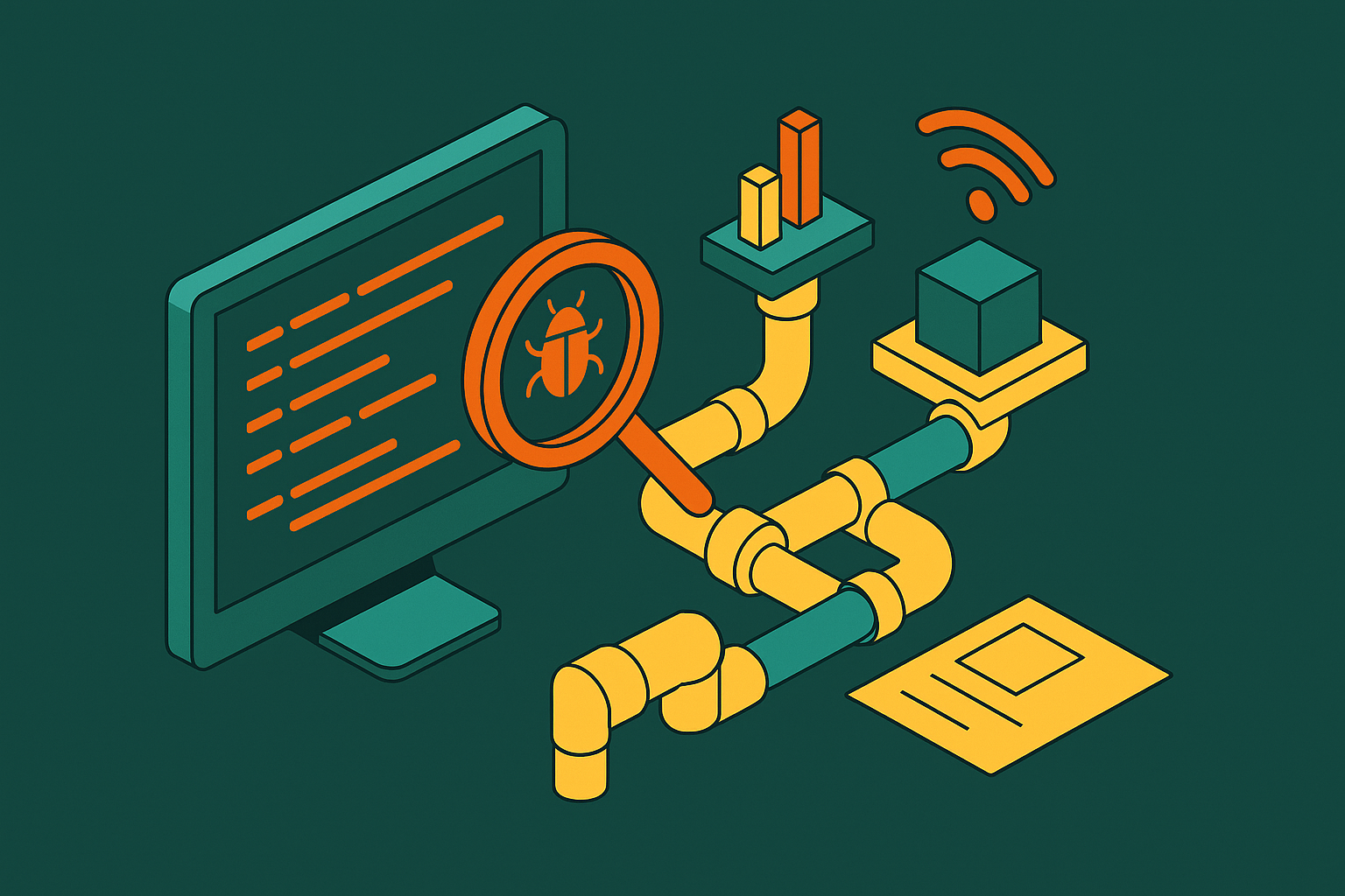 Cover illustration for “Debugging and Observability for Agentic Pipelines”