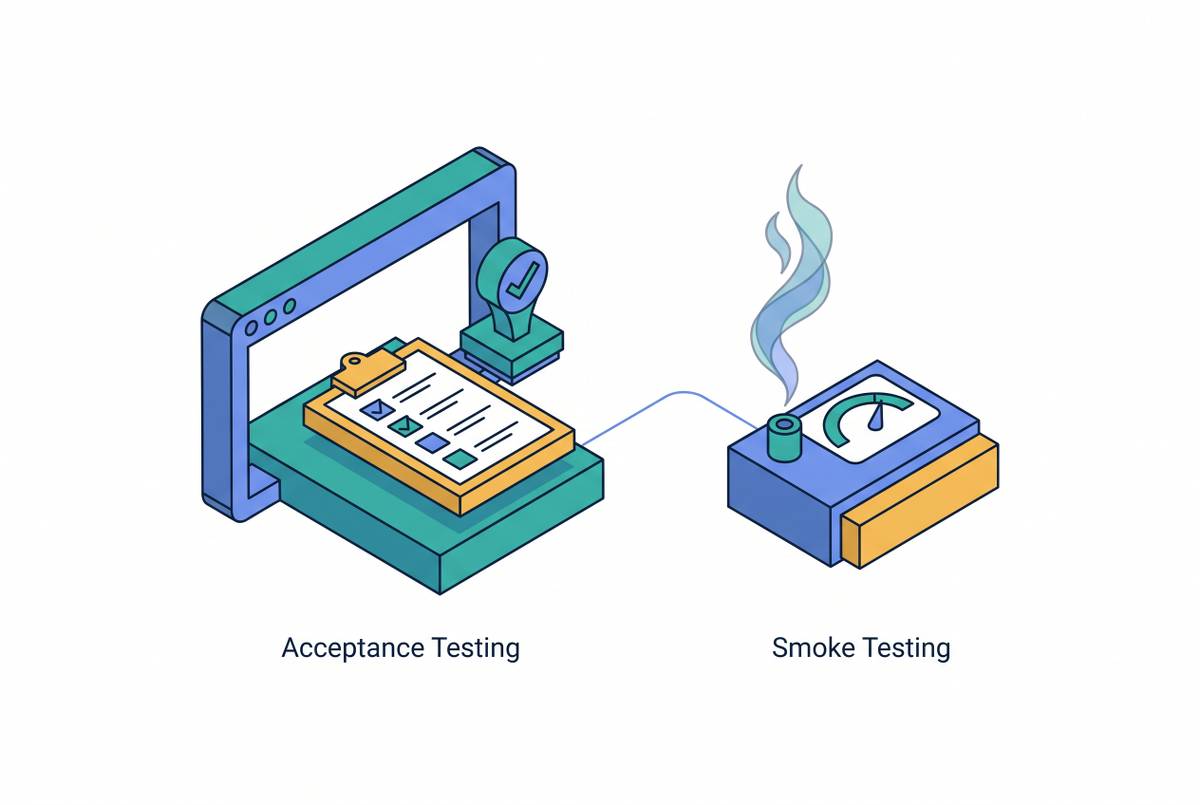 Cover illustration for “Acceptance Testing vs Smoke Testing in Browser Automation”